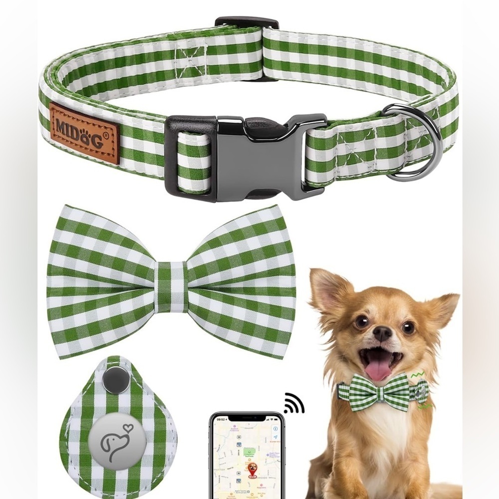 Air Tag Holder Case, Adjustable Soft Collar with Quick-Release Metal Buckle S